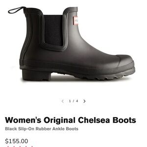 Hunter Women's Black Slip-On Ankle Boots